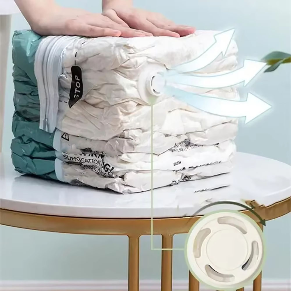 Bolsa de compresión al vacío sin bombeo, almacenamiento de ropa, edredón, bolsa para el hogar, bolsas grandes de compresión al vacío 3D, accesorios de viaje reutilizables