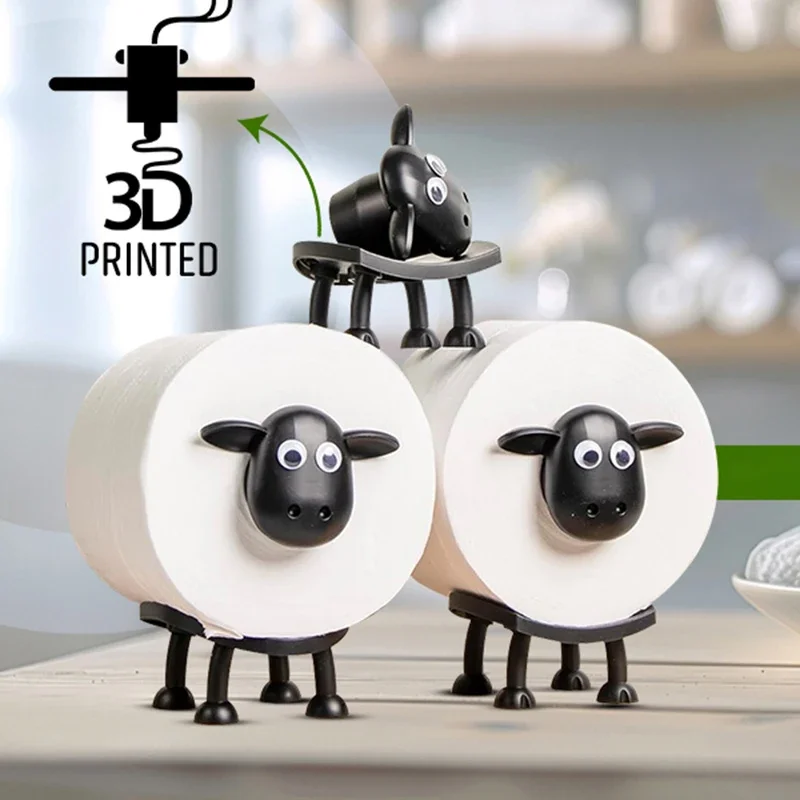 Nuevo estante de papel higiénico con forma de perro y oveja, portarrollos de papel de almacenamiento independiente, estante de papel higiénico decorativo con forma de Animal