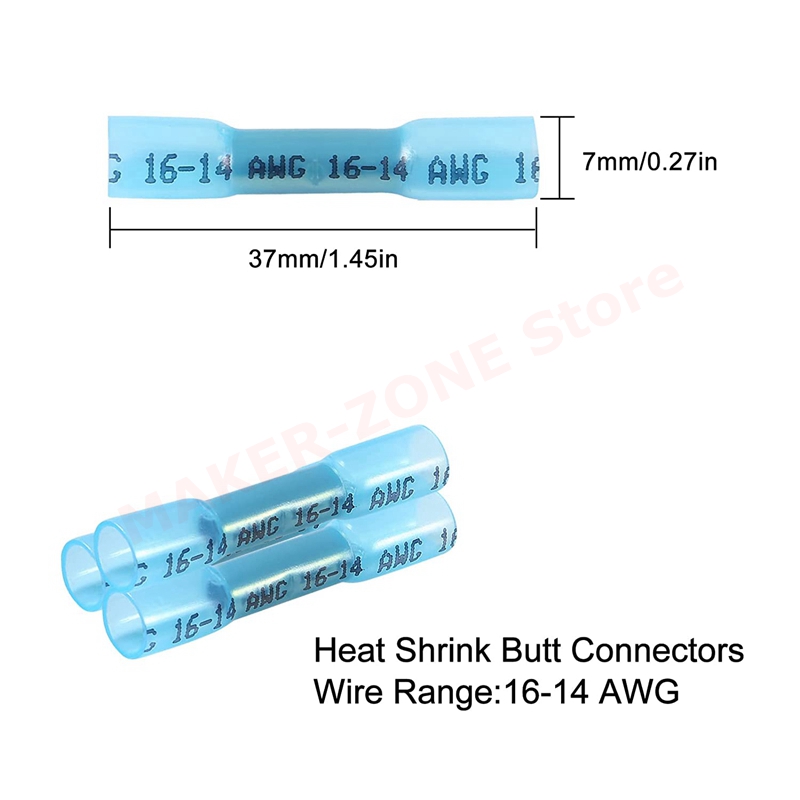 熱収縮コンバットコネクタ,青色,16〜14 awg電気コネクター,機関車用,30個