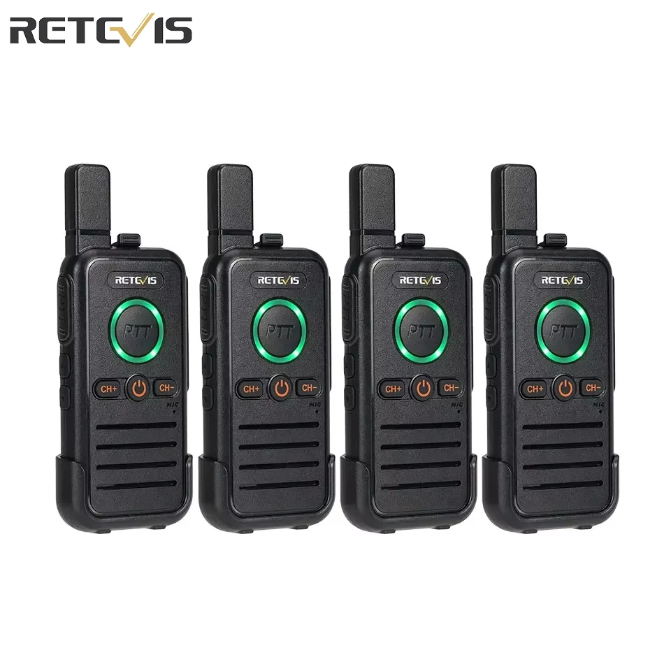 Retevis RB645 Professionelles tragbares Walkie-Talkie, 4 Stück, Dual-PTT-Zwei-Wege-Radio für Hotelrestaurant PMR446 Dual Channel UHF