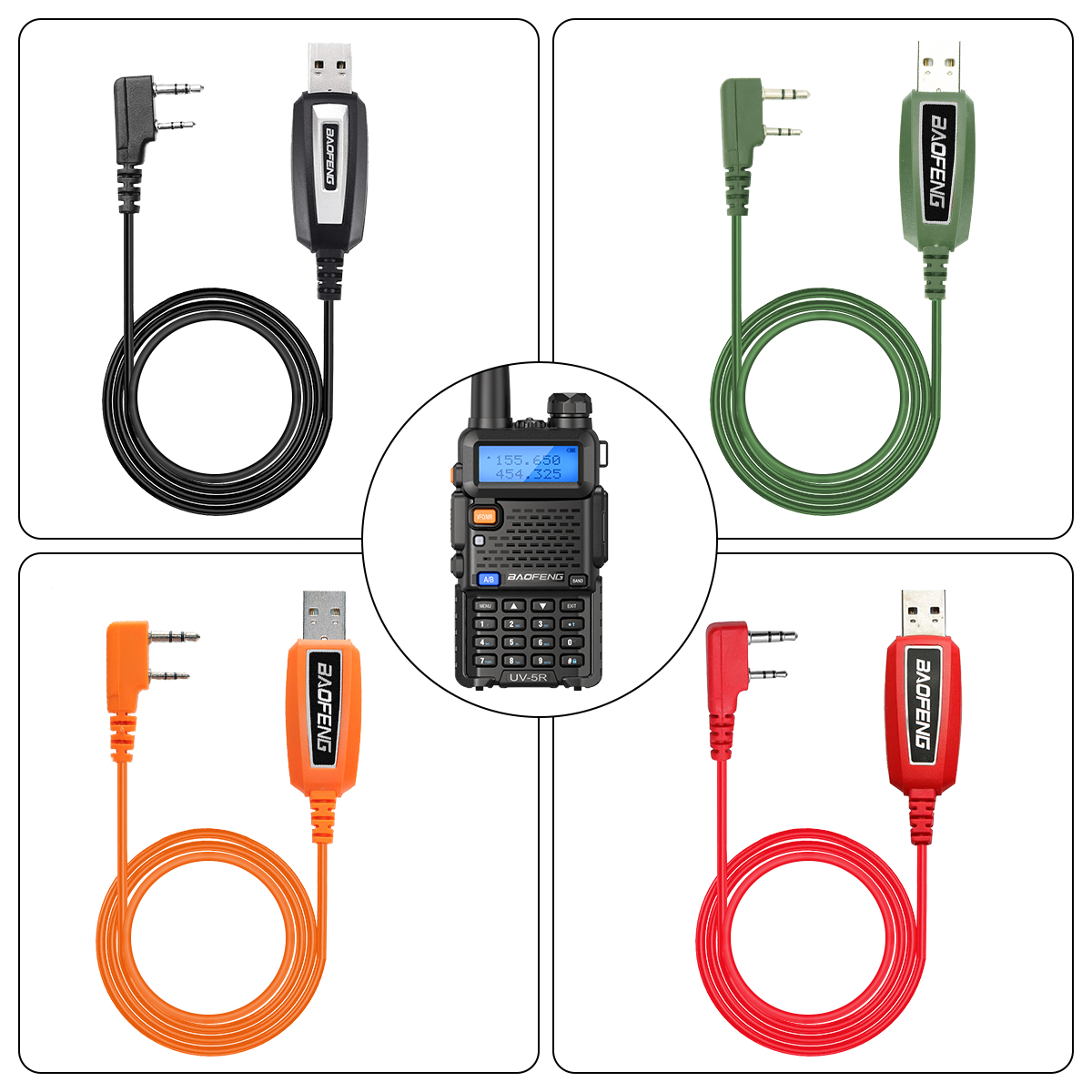 Cable Multicolor de programación USB con CD para Baofeng UV 82 888S UV 13 17 21 18 Pro Quansheng UV-K5 5R Plus Walkie Talkie Radio
