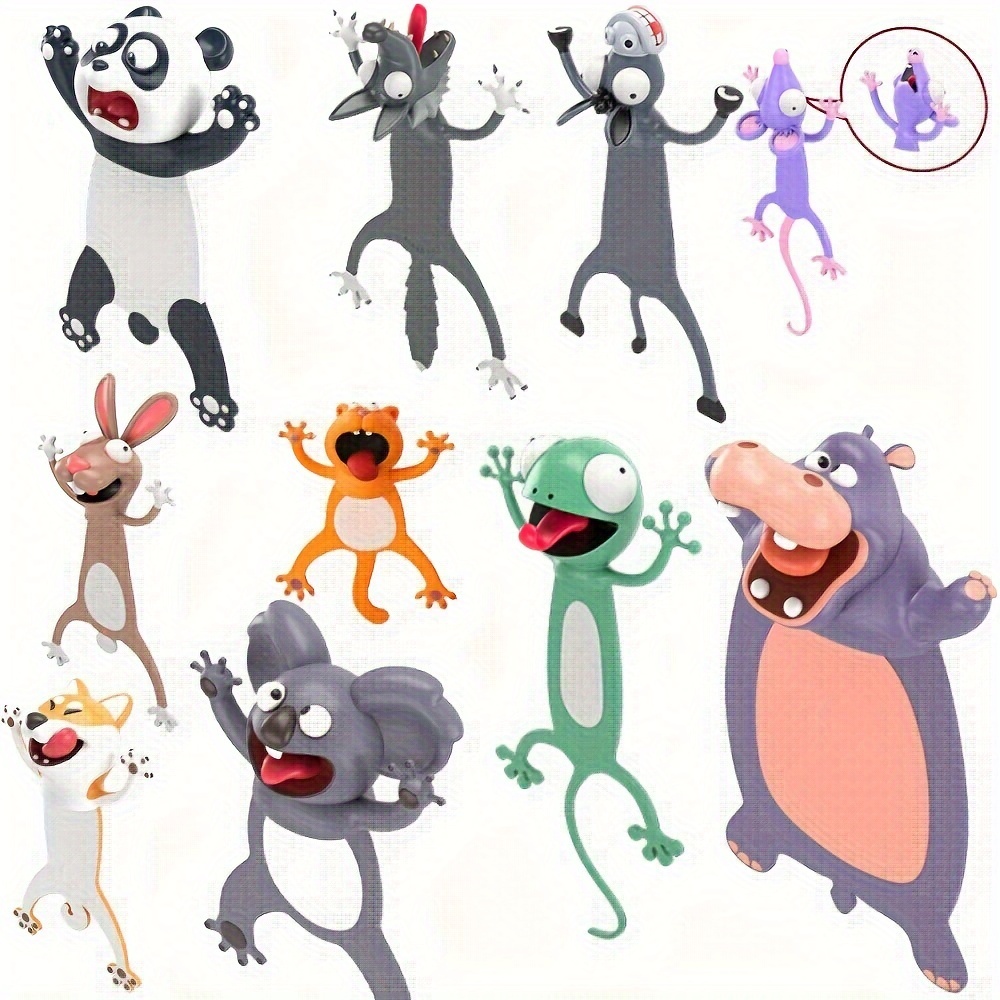 1 Stück 3D stereoskopisches Tier-Lesezeichen Original PVC kreative literarische Schöpfung lustige Katze Student Briefpapier Lesehilfe