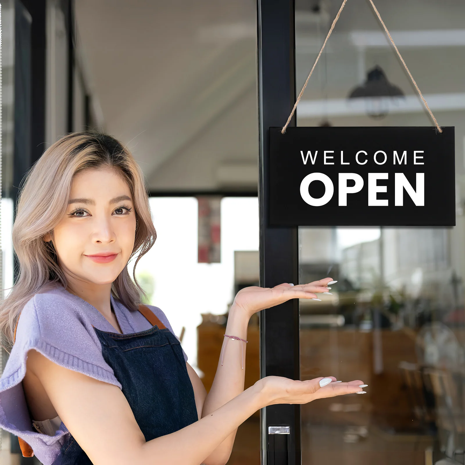 Rectangle Erasable Blackboards Hanging Board Chalkboards Display Restaurant Menu Place Card Material Rope Mini Signs