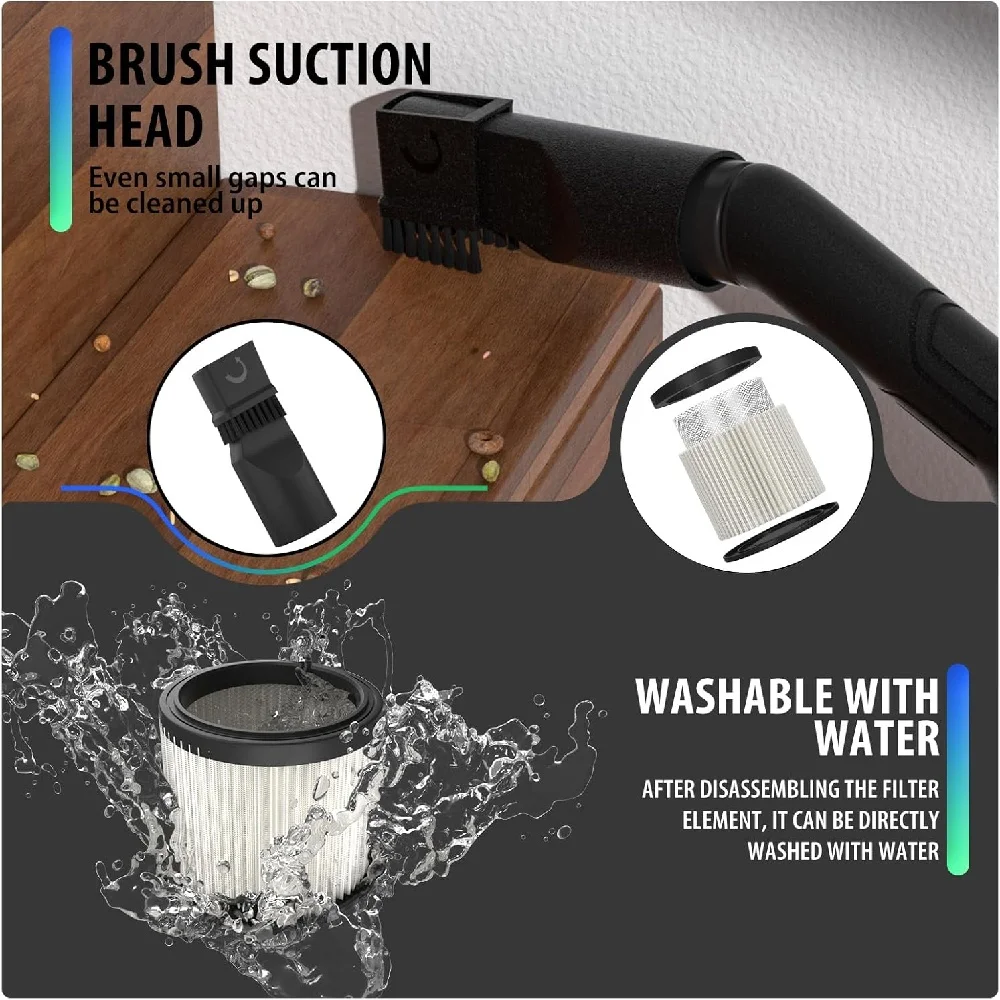 3-IN-1-Staubsauger, 2000 W, 15 lt, beutellos, mit HEPA-Filter, PowerTools Nass-Trockensauger mit Blasfunktion für Garage, Werkstatt, Zuhause