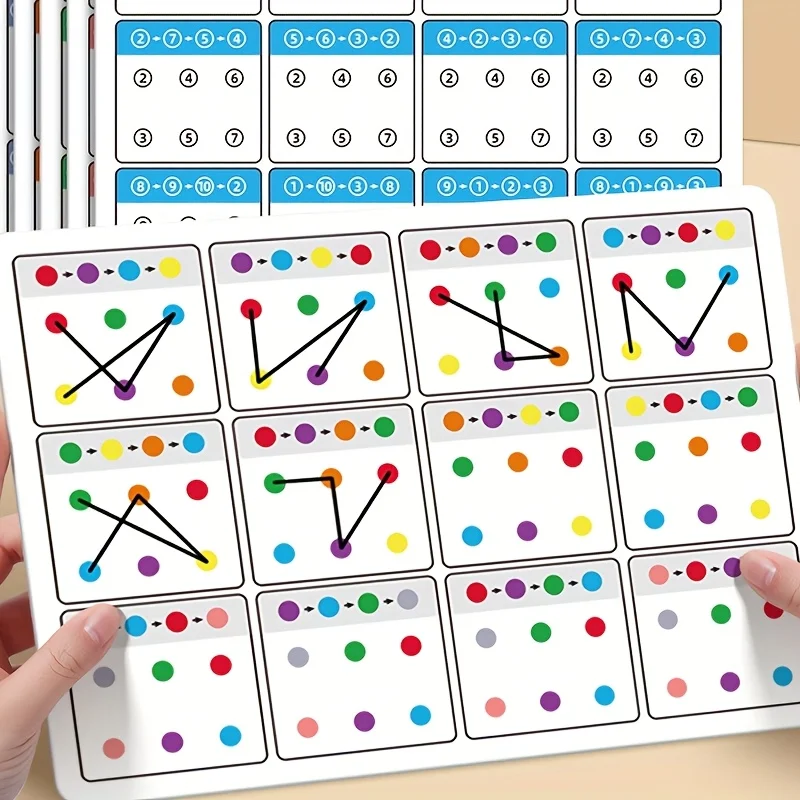 Scheda di allenamento con messa a fuoco e attenzione per il tracciamento visivo, riconoscimento dei colori e dei numeri, miglioramento della memoria ideale, regalo perfetto per bambini
