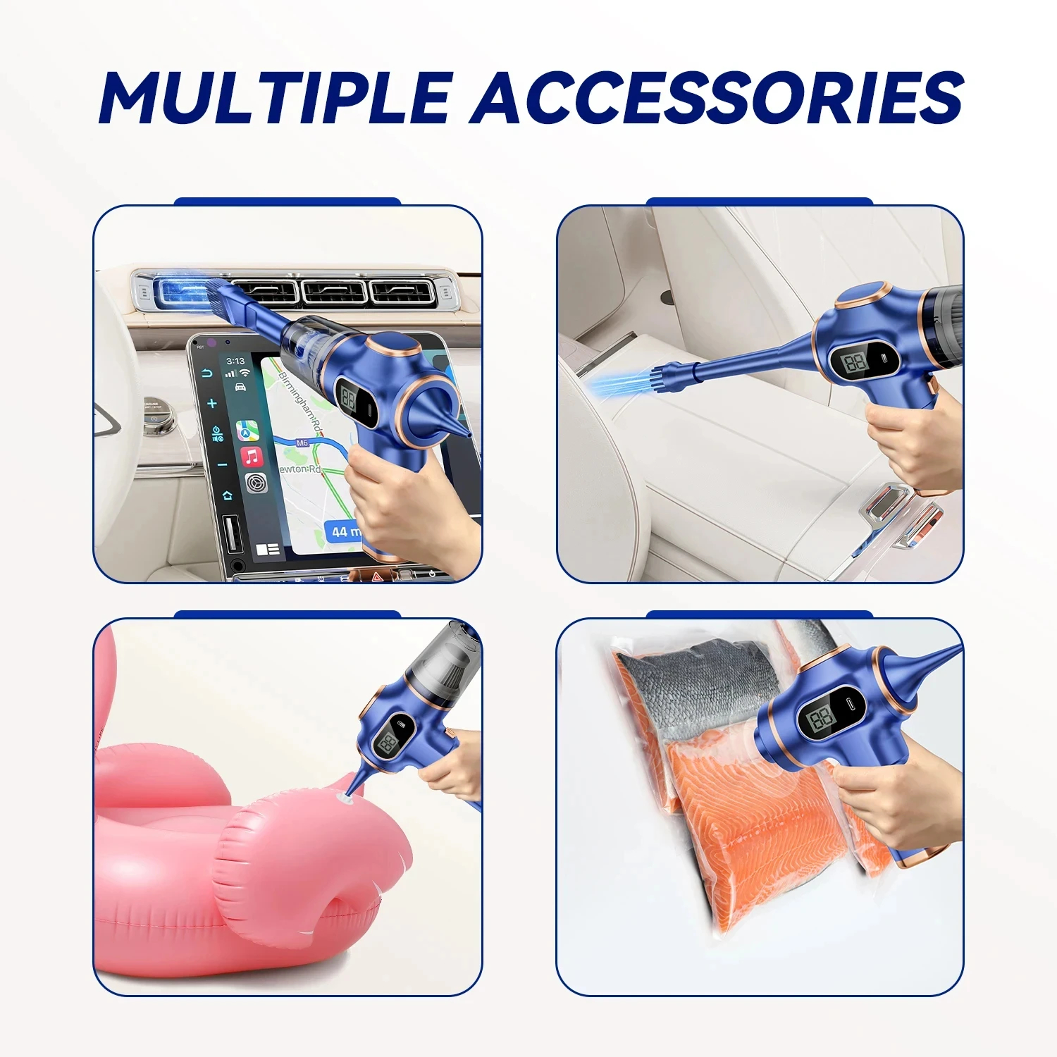 XIAOMI เครื่องดูดฝุ่นรถยนต์ดิจิตอล 9500000   Pa Mini Wireless Automobile Handheld Multi ใช้ในครัวเรือนที่มีประสิทธิภาพอุปกรณ์ทําความสะอาด