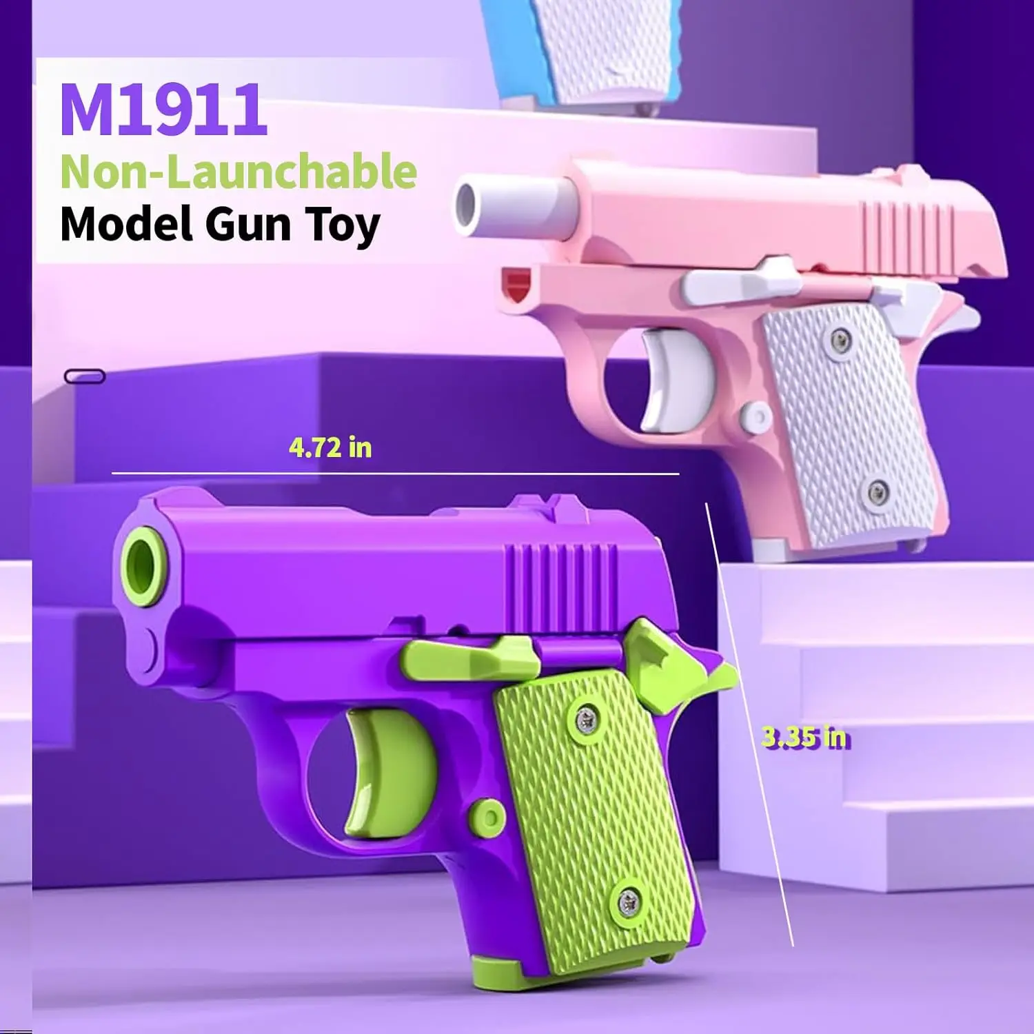 Clearance_New มาถึงความเครียดบรรเทาพลาสติก ABS Mini 1911 3D พิมพ์แรงโน้มถ่วง Fidget ปืนพกของเล่นของขวัญส่งเสริมการขายของเล่นสําหรับชาย K
