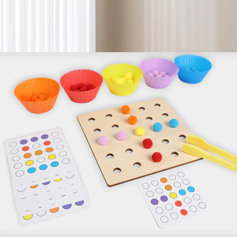 Early education color classification clip practice set puzzle toys daily materials hand eye coordination toys