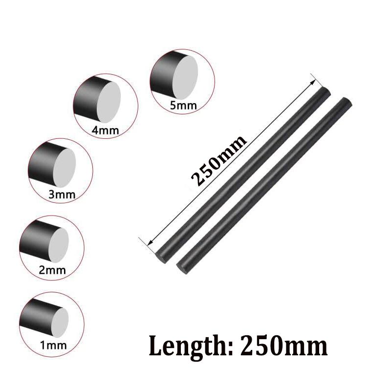 10 pz ~ 1 pz Asta In Fibra di Carbonio Solido 18mm 14mm 12mm 8mm 3mm Asta di Rinforzo ad alta resistenza leggero per FAI DA TE Lunghezza 250mm 500mm