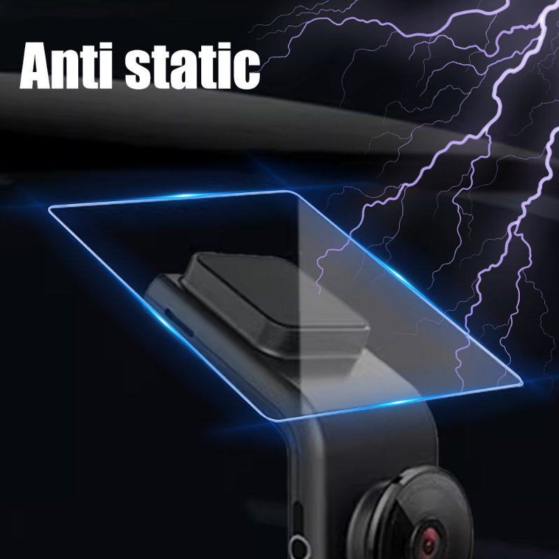 Pegatina electrostática transparente de doble cara para parabrisas de coche, sin costuras, para cámara de salpicadero ETC, soporte de película de pasta DVR transparente para coche