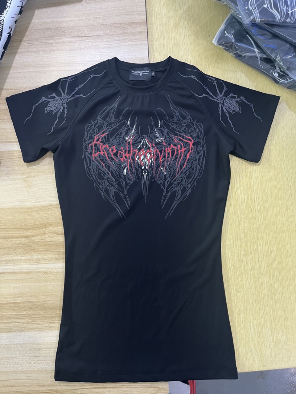 Koszulka kompresyjna Brethedivinity z krótkim rękawem Muscle GYM Fitness w klubie Black Wolves Y2K