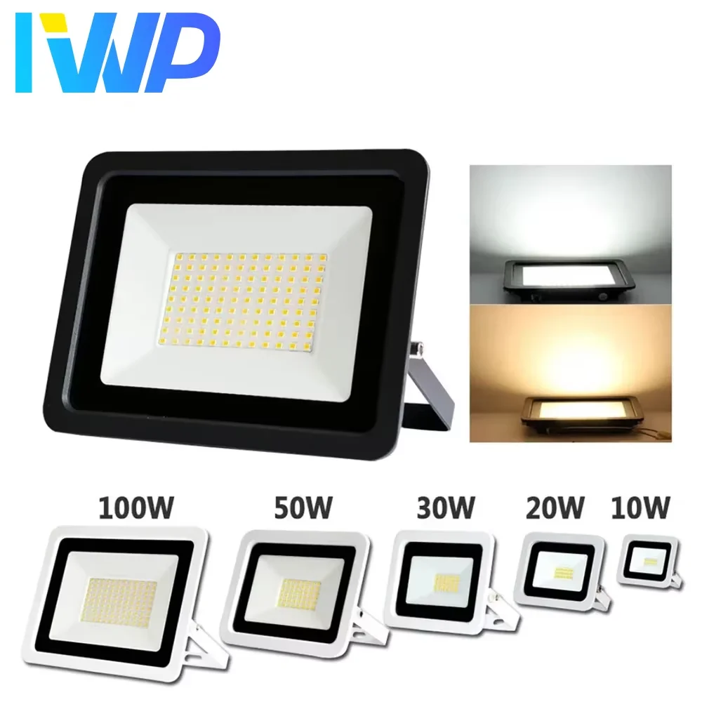 Luz de inundación LED 10W 20W 30W 50W 100W 220V IP68 foco impermeable para exteriores lámpara de calle de jardín lámpara de proyector Reflector LED de pared