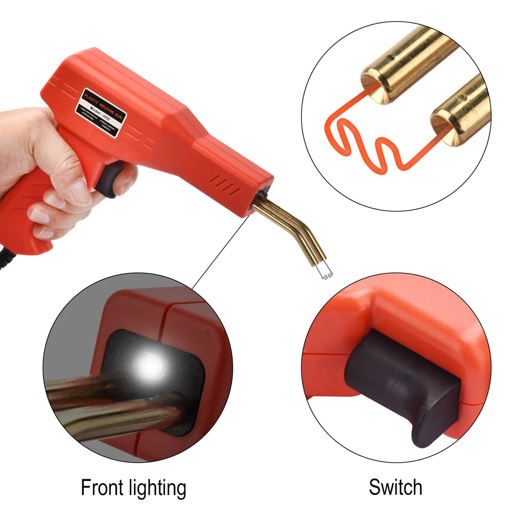 50W cucitrice a caldo saldatrice di plastica Kit di riparazione paraurti per auto Kit di riparazione in plastica pistola per graffette a caldo strumenti di riparazione per crepe paraurti per auto