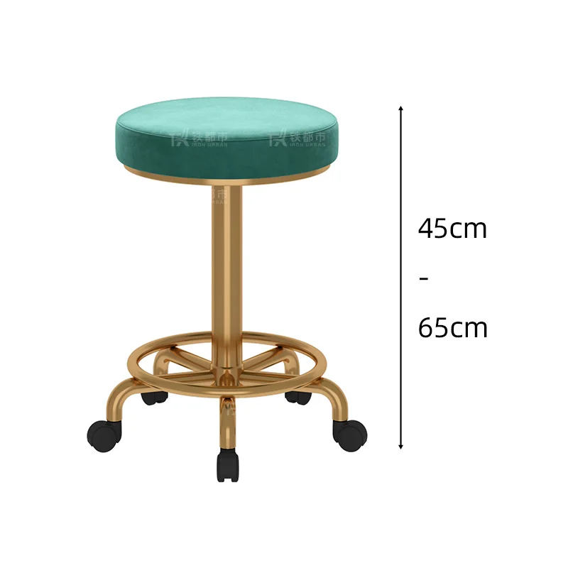 Modern Simple Beauty Stool Professional Swivel Barber Stool Adjustable Height Salon Seat with Wheels 360° Rotating Makeup Chair