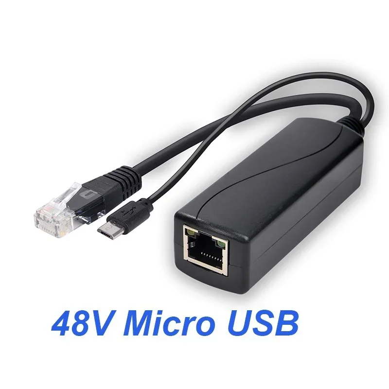 Divisor PoE 5v POE usb tpye-C Power Over Ethernet 48V a 5V divisor POE activo Micro USB tpye-C enchufe para Raspberry Pi