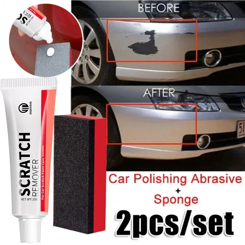 Removedor de arañazos de coche, pasta para pulir autos con esponja, kit de cuidado de pintura para carrocería de coche, pintura en aerosol para reparación de pintura para automóviles y motocicletas