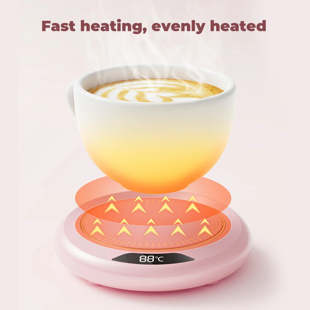 Scaldatazze da caffè intelligenti Scaldatazze elettrico a 3 velocità con temperatura Riscaldatore per tazze Sottobicchiere riscaldante elettrico intelligente per bevande