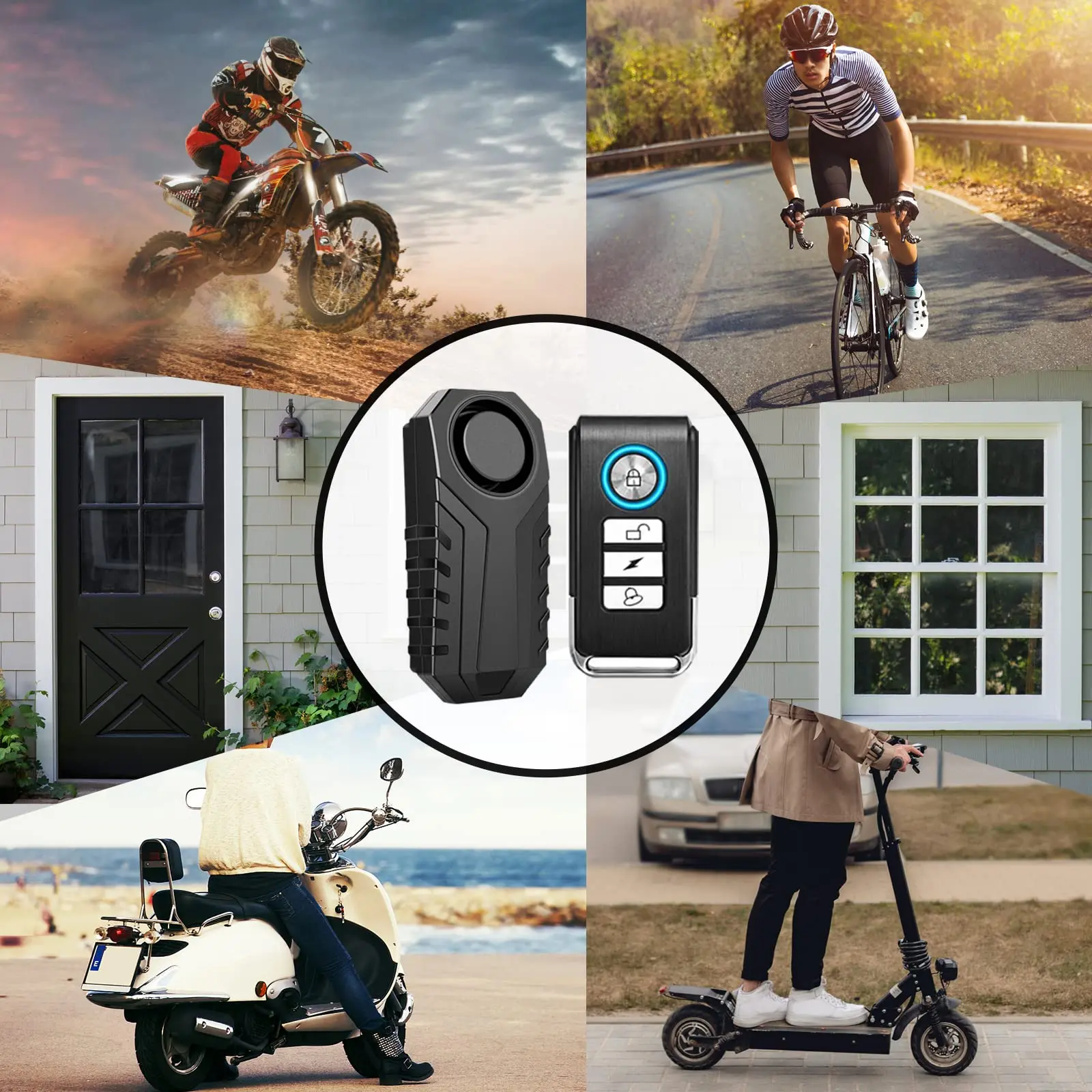 113db anti-roubo bicicleta motocicleta alarme de segurança sem fio sensor de vibração à prova dwaterproof água alarme de bicicleta elétrica com controle remoto