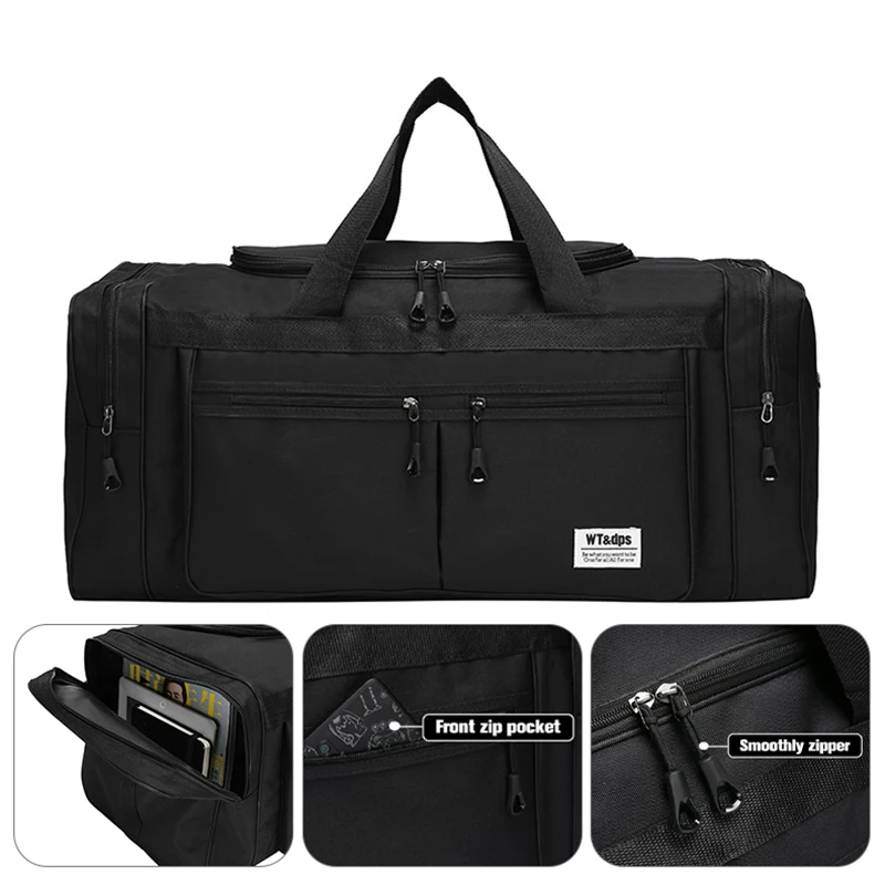 70L ยิมกระเป๋าเดินทางกระเป๋าเดินทางพับได้กีฬาขนาดใหญ่ 70 ซม.Duffel สําหรับผู้หญิงผู้ชายกระเป๋าถือมัลติฟังก์ชั่ Weekender กระเป๋า XA831F