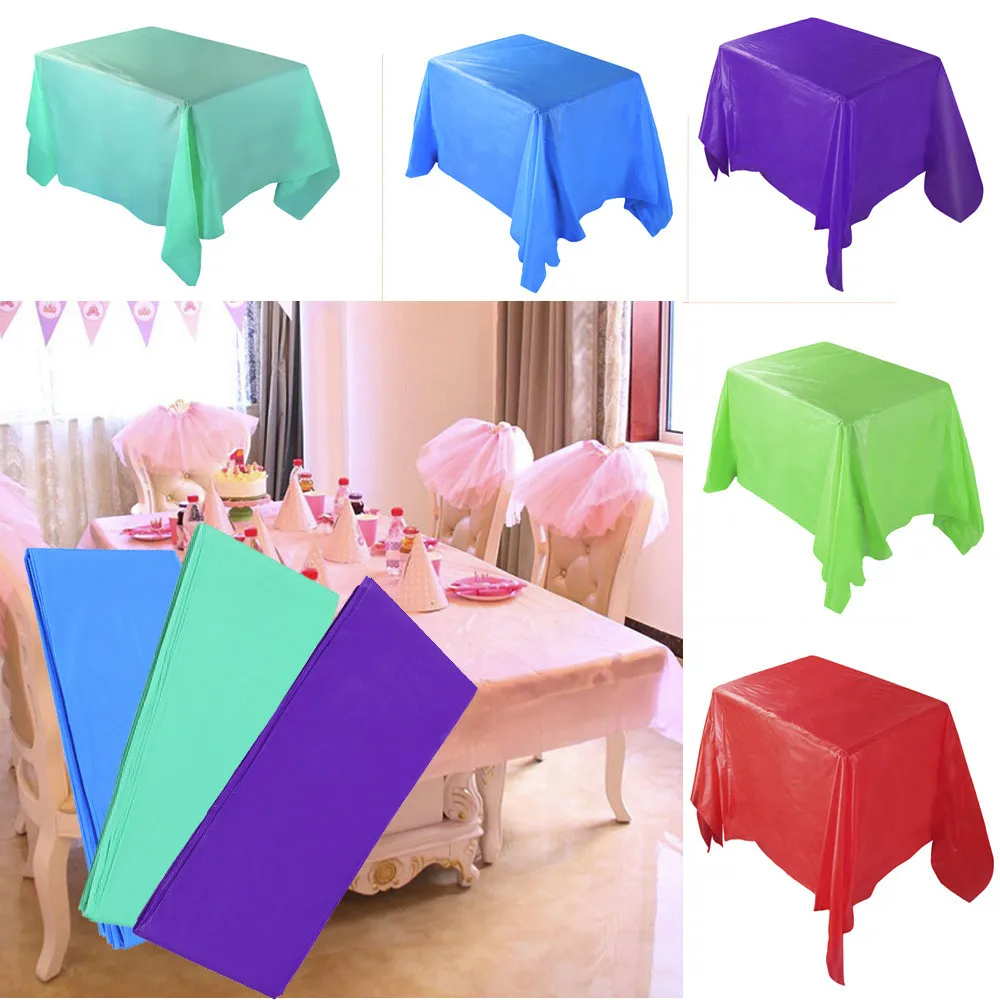 Cubierta rectangular de plástico grande para mesa, paño de limpieza para fiesta, rojo, blanco, negro, mantel, cumpleaños, boda, navidad