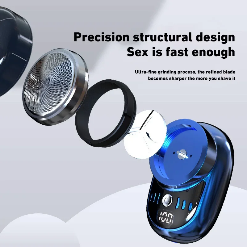 เครื่องโกนหนวดไฟฟ้าขนาดเล็ก USB ชาร์จกันน้ําแบบพกพาที่ถอดออกได้เครื่องโกนหนวดเคราผม Trimmer ของขวัญ