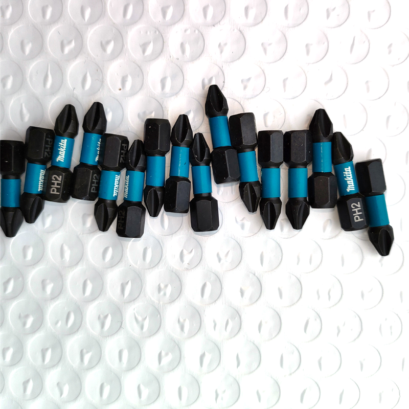 Makita 원래 충격 유형 비트 PH2 25MM 고경도 전기 스크루 드라이버 검정색 도구 부품 2-5PCS