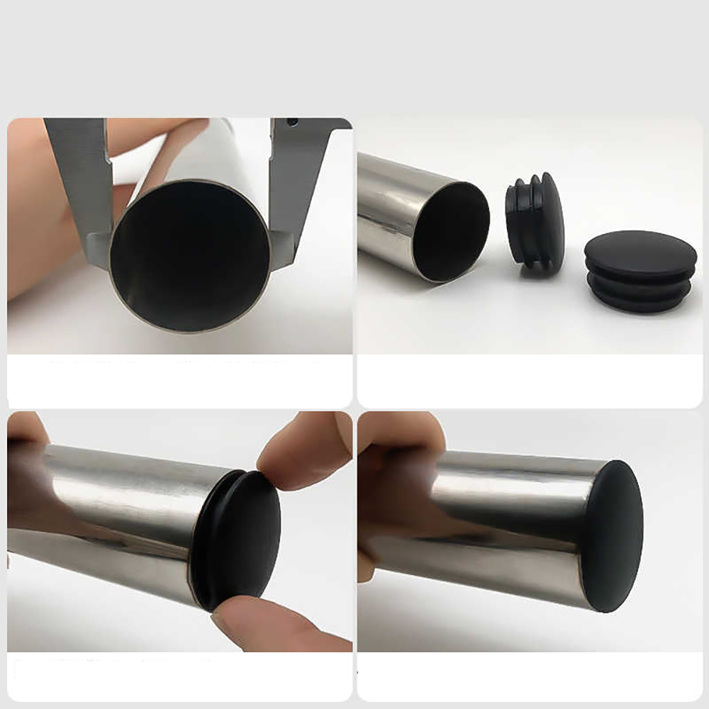 Dia16mm-35mm Black Curved Round Pipe Plug Table Feet Mat Floor Silent Protector Pads Chair Table Feet Decorative Dust Cove