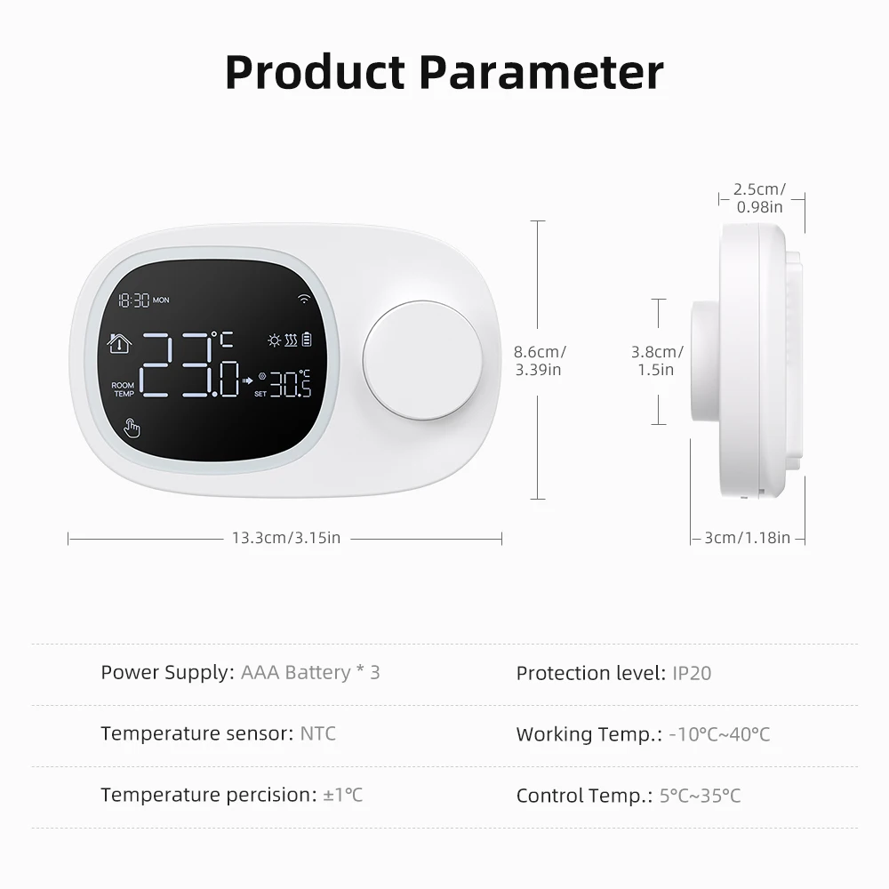 AVATTO Tuya WiFi เครื่องทําความร้อน/ความเย็นน้ําหม้อต้มแก๊สอุณหภูมิ Controller,แบตเตอรี่ต่ํา Smart Thermostat, alexa Google Home