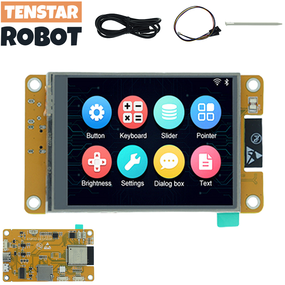 Tenstar esp32 lvgl wifi & placa de desenvolvimento bluetooth 2.8 "240*320 tela inteligente 2.8 polegadas lcd tft módulo com toque WROOM