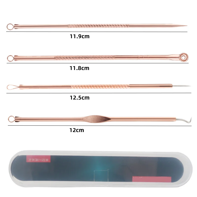 4 ピース/セットにきび傷除去剤にきび抽出超微細美容顔毛穴クリーナー針セットにきび針フェイシャルクリーナースキン