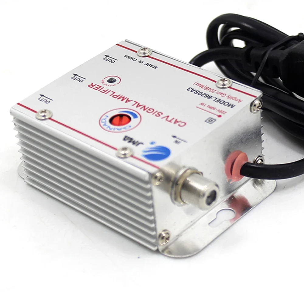 CATV SIGNAL AMPLIFIER DTMB Digital TV Signal Amplifiers 8620SA2 20dB Gain 1 in 2 EU Plug 220V