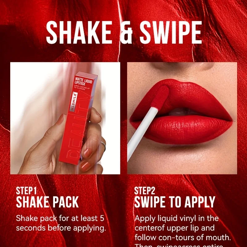 6 เฉดสี High Shiny Lip Gloss ลิปสติก Vivid High Pigment ลิปสติก, Long Lasting Moisturizing Non-Sticky Finish Water Lip Tint