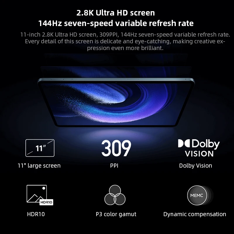 Xiaomi Mi Pad 6 Pro Snapdragon 8+ Gen 1 Octa Core 11" 2.8K Screen 50MP Main Camera 8600mAh Battery 67W Fast Charge China Version