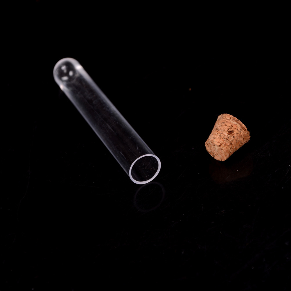 Tubo de ensayo de plástico de 15x100mm con corcho 6 pulgadas 20ml claro, Pack10, tubo de regalo para experimento de laboratorio, botella rellenable