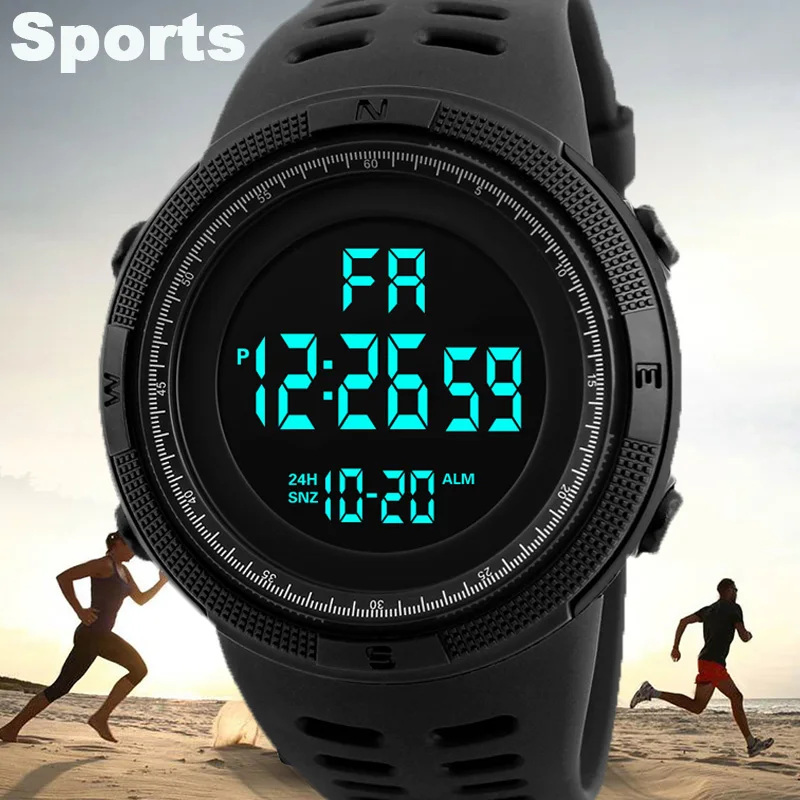 Reloj Digital para hombre, reloj de pulsera deportivo militar, relojes deportivos multifunción resistentes al agua, reloj electrónico para niños y estudiantes, regalos para hombres