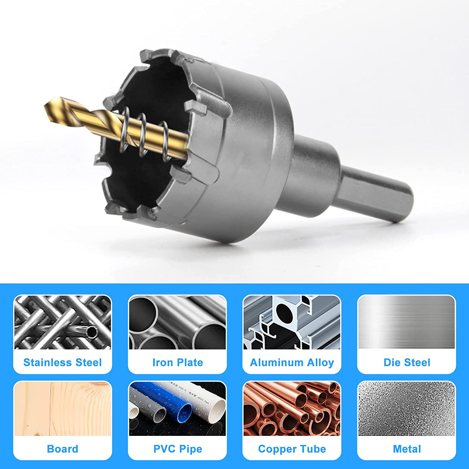 1 pc 5A 超硬チップ TCT ドリルビットホールソー 12-150 ミリメートルドリルビットセットホールソーカッターステンレス鋼金属合金掘削用