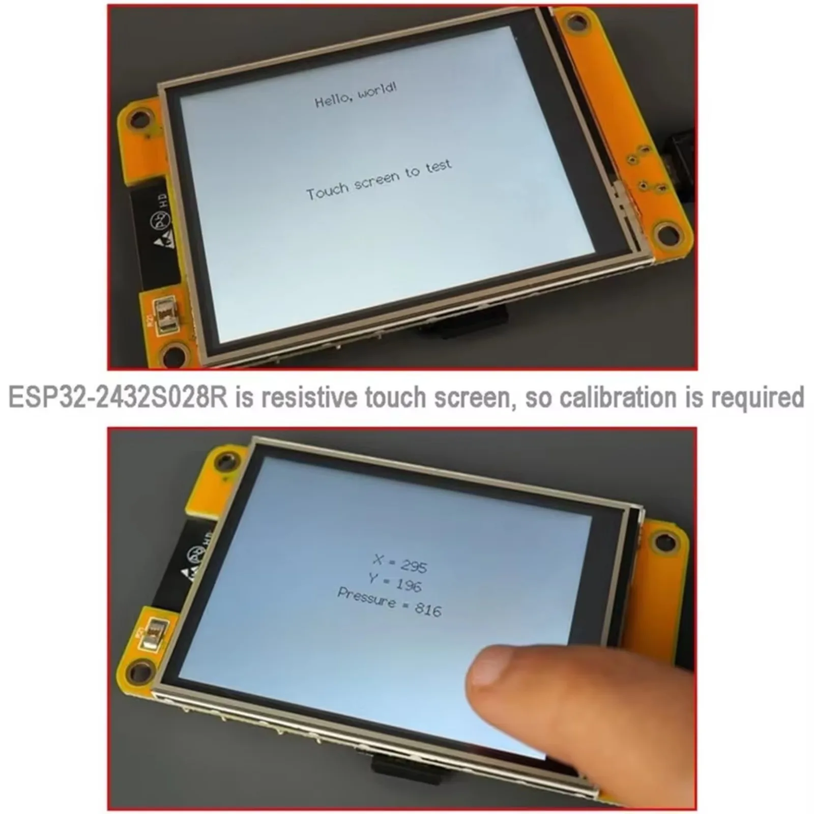 ESP32-2432S028R 2,8" Resistives Touch-TFT-LCD-Modul mit ILI9341-Treiber, 5 V Power, Acrylgehäuse, Entwicklungsboard-Kit