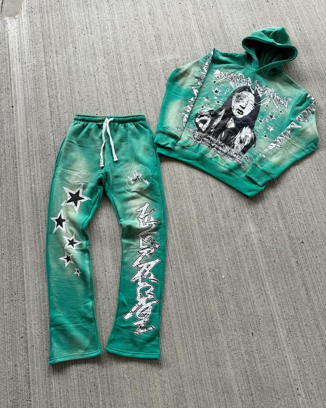Gedruckt Sweatshirt Anzug Harajuku Jacke High Street Casual Lose Anzug Freizeit Sport Paar Kleid Jogginghose Trainingsanzug Männer