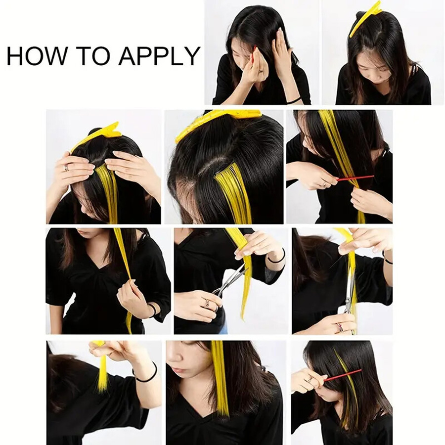 1 個 Y2K カラフルなヘアエクステンションヒョウ柄ロングストレートワンピースクリップイン合成ヘアピースコスプレヘアアクセサリー