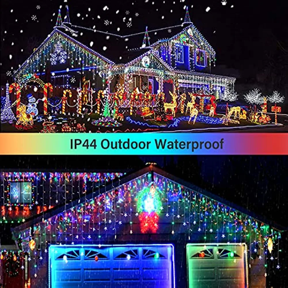 クリスマスデコレーションライト屋外 20 メートル 864 LED ストリート花輪つららライト屋外防水カーテン妖精ストリングライト