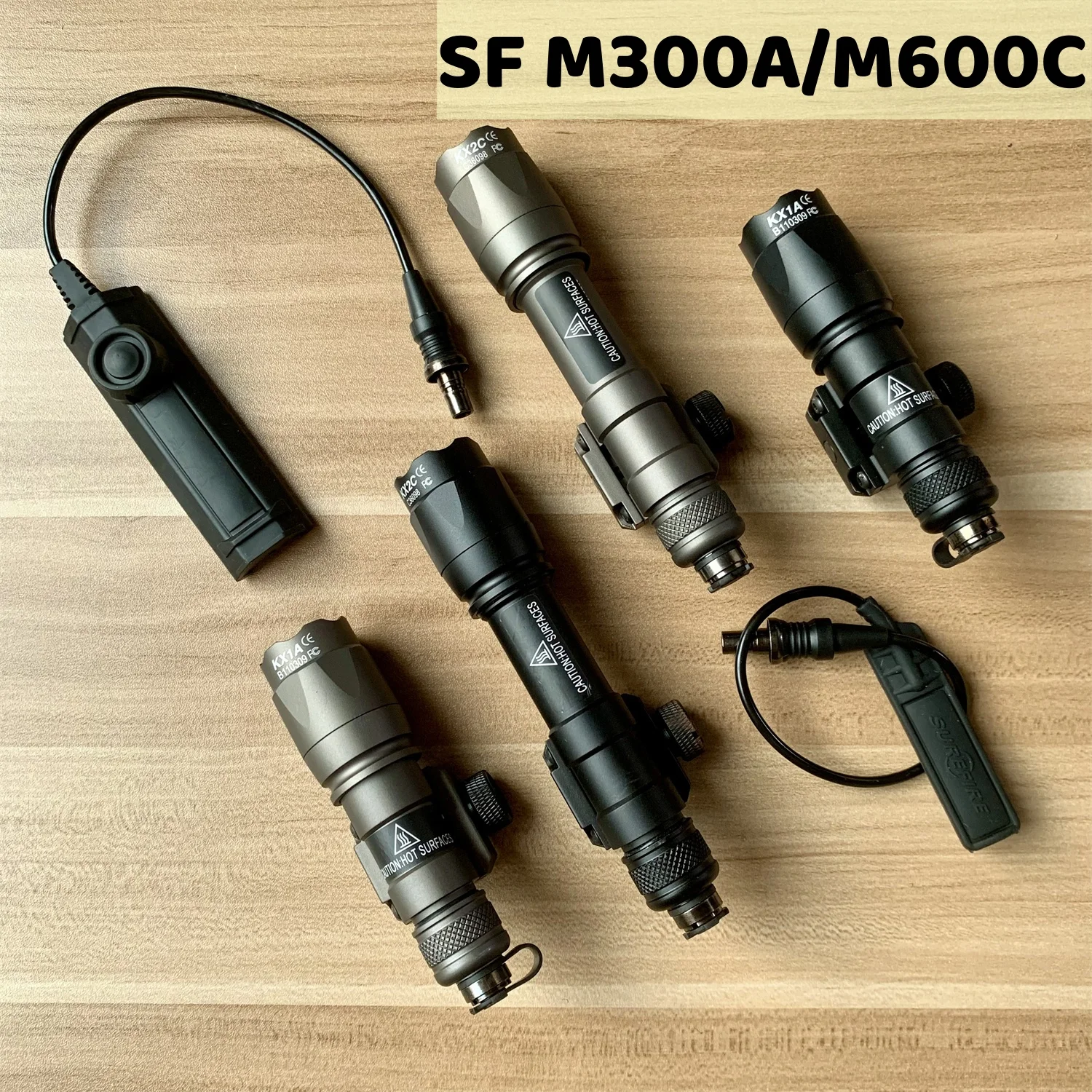 Pistola táctica Surefir M300 M600B M600C, linterna para Rifle, pistola, luz de explorador, antorcha para caza, riel Pictinny