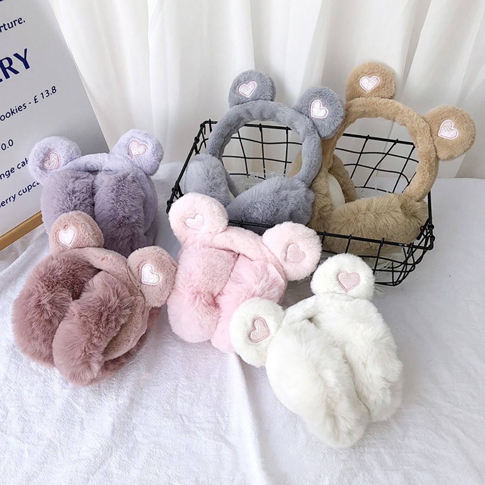 Orejeras cálidas de felpa para niñas, orejeras suaves y gruesas, protección para los oídos, Invierno