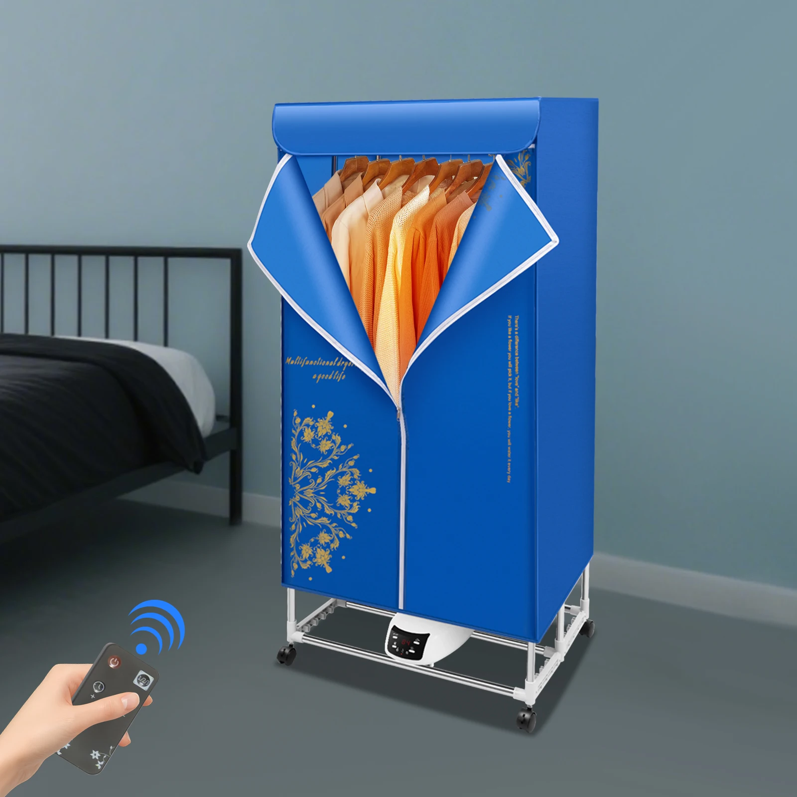 1200-1500W chauffage rapide 3 vitesses sèche-linge pliable 3200 tr/min sèche-linge télécommandé pliant 2 couches sèche-linge avec synchronisation