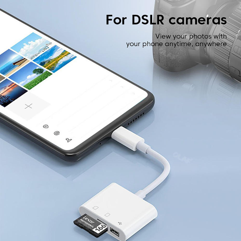 Leitor de cartão tipo C Leitor de cartão de memória SD TF Adaptador USB C OTG Transmissor de dados de alta velocidade para Macbook Huawei Samsung Xiaomi