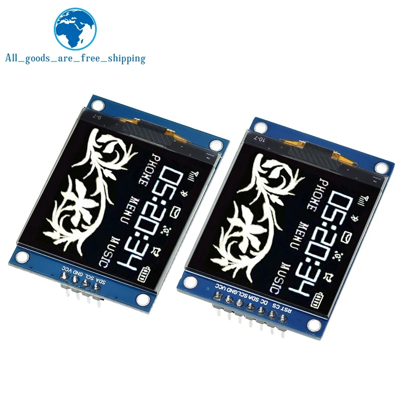Módulo de pantalla OLED de 1,5 pulgadas, 1,5 ", 128x128, 4 pines, 7 pines, controlador SH1107, IIC, 4 pines, blanco, para Raspberry Pi, STM32, para Arduino