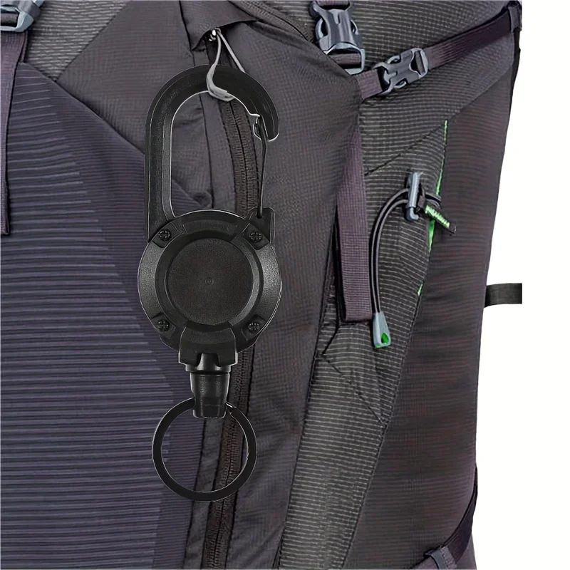 1/2/4 pçs extensíveis suportes retráteis chaveiro crachá carretéis clipe resistente com mosquetão chaveiro para homens sacos ao ar livre