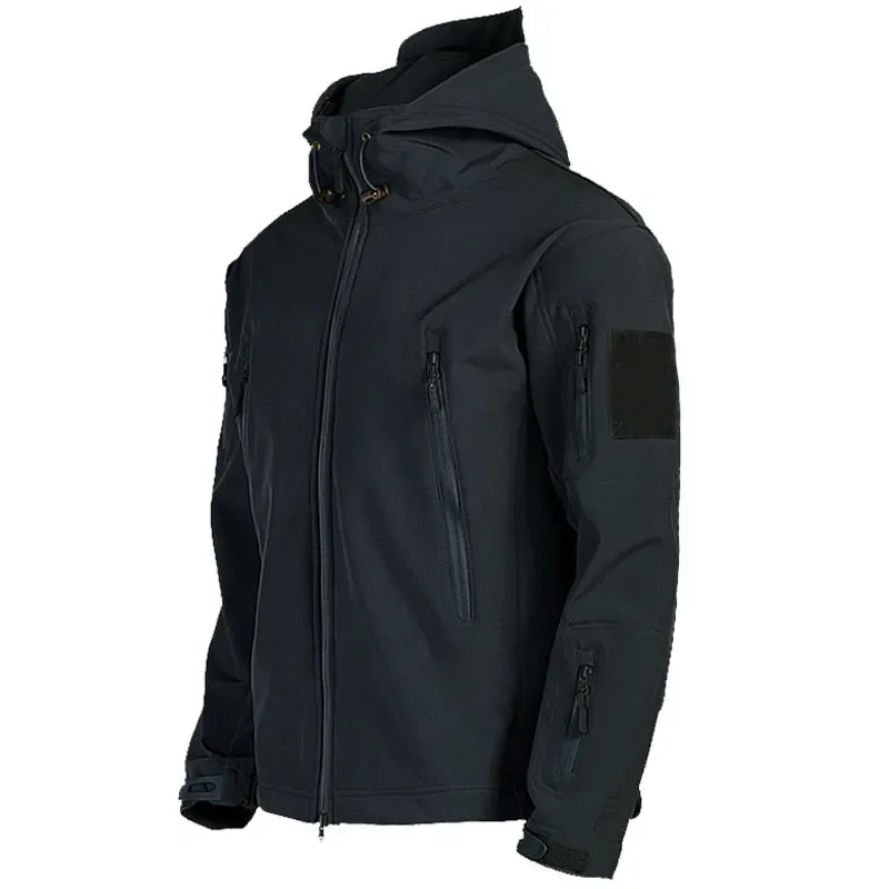 2024 neue Taktische Jacke Männer Kampf Soft Shell Jacken Techwear Winddicht Wasserdicht Atmungsaktiv Fleece Thermische Kapuze Mäntel