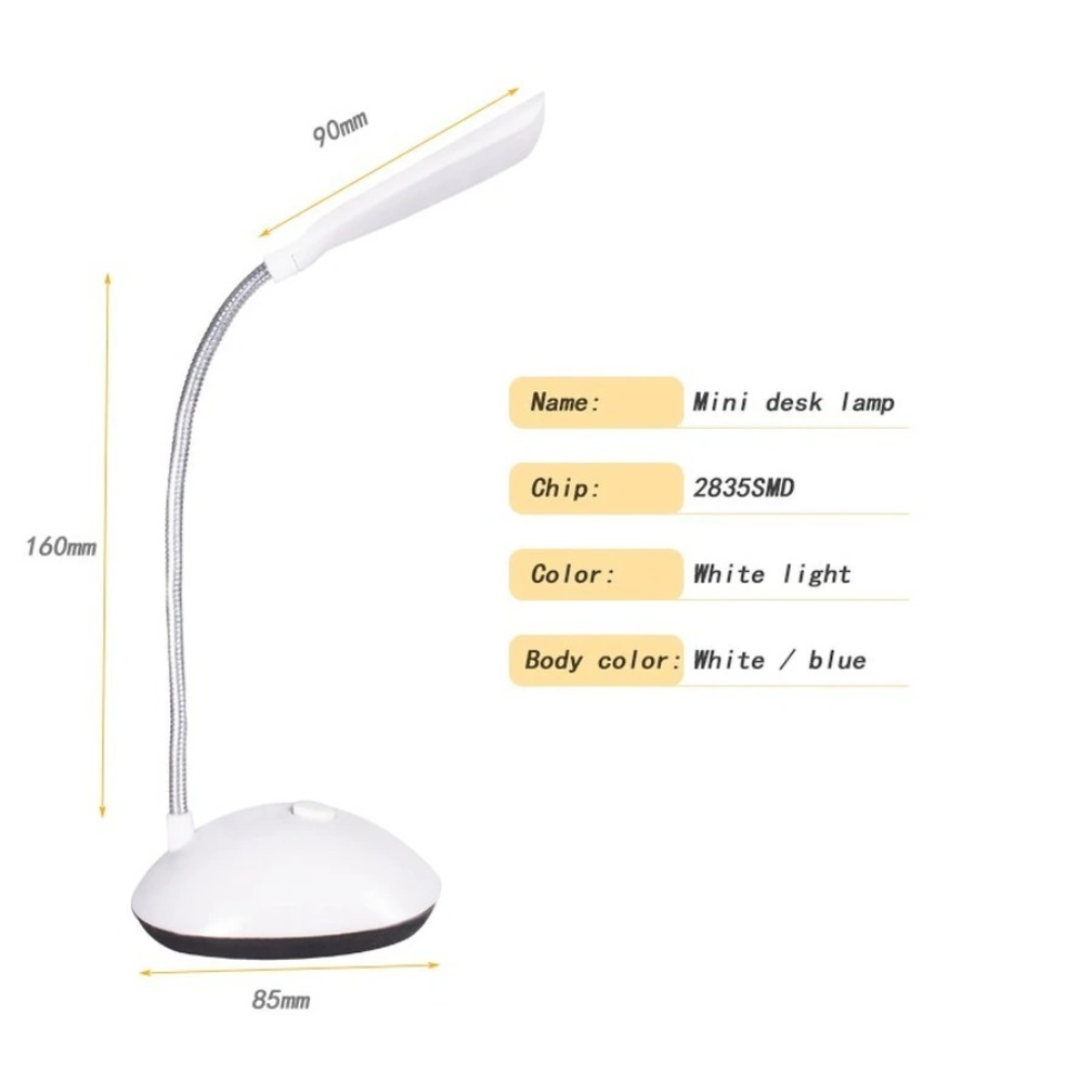 Table Reading Lamp For Study LED Light Battery Powered Student Desk Dormitory Bedroom Bedside Reading Eye Protection Desk Lamp