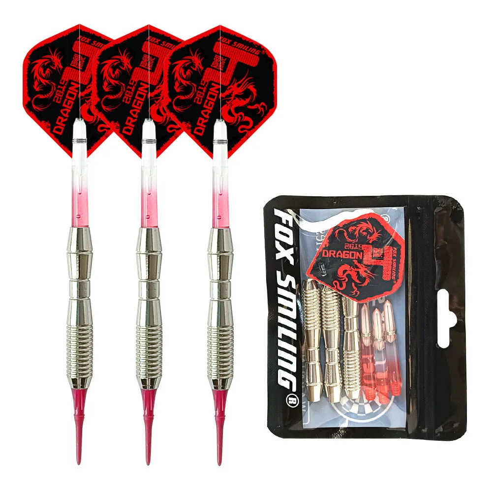 Fox Smiling 3PCS 18g Dardos blandos con puntas y ejes de dardos de nailon