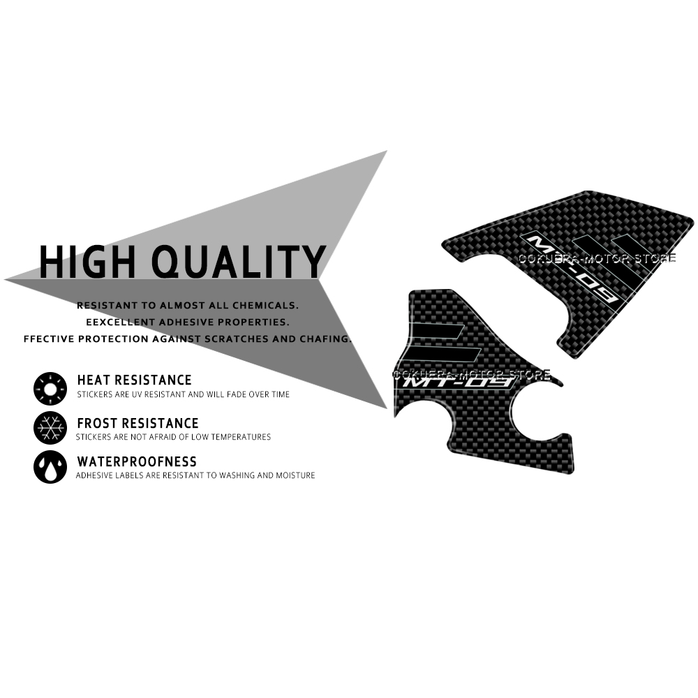For YAMAHA MT09 MT 09 2017-2020 Motorcycle Accessories 3D Resin Sticker Guards Heel Pad Protective Sticker